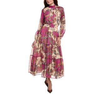 Fate Womens  Printed Midi Dress, Purple